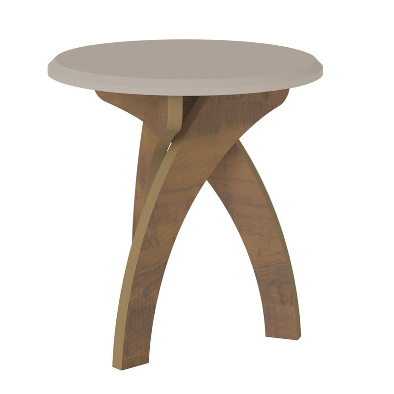 BERTOLINI - Mesa Auxiliar Moderna Ovalada en Aglomerado MDF 50 x 50 x 50 cm Bertolini  - Mueble