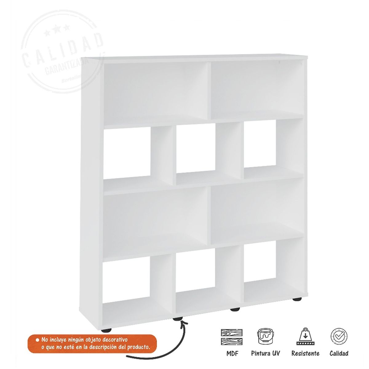 BERTOLINI - Biblioteca Estante Book 109 cm con 10 Entrepaños - Mueble