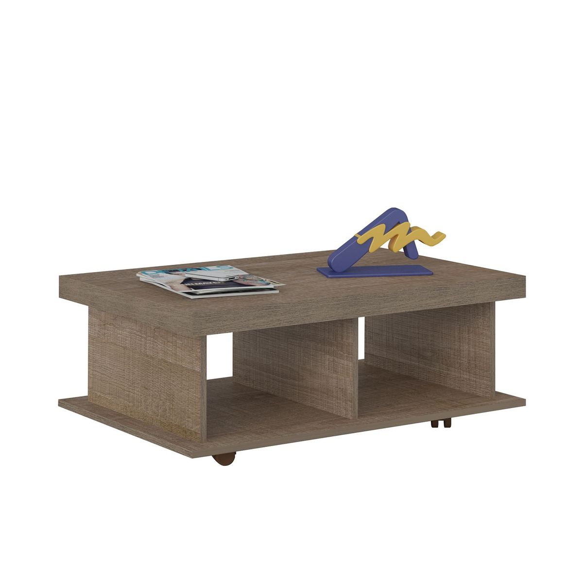 BERTOLINI - Mesa de Centro Moderna Rectangular  en Aglomerado MDP  90 x 35 x 59 cm Bertolini  - Mueble