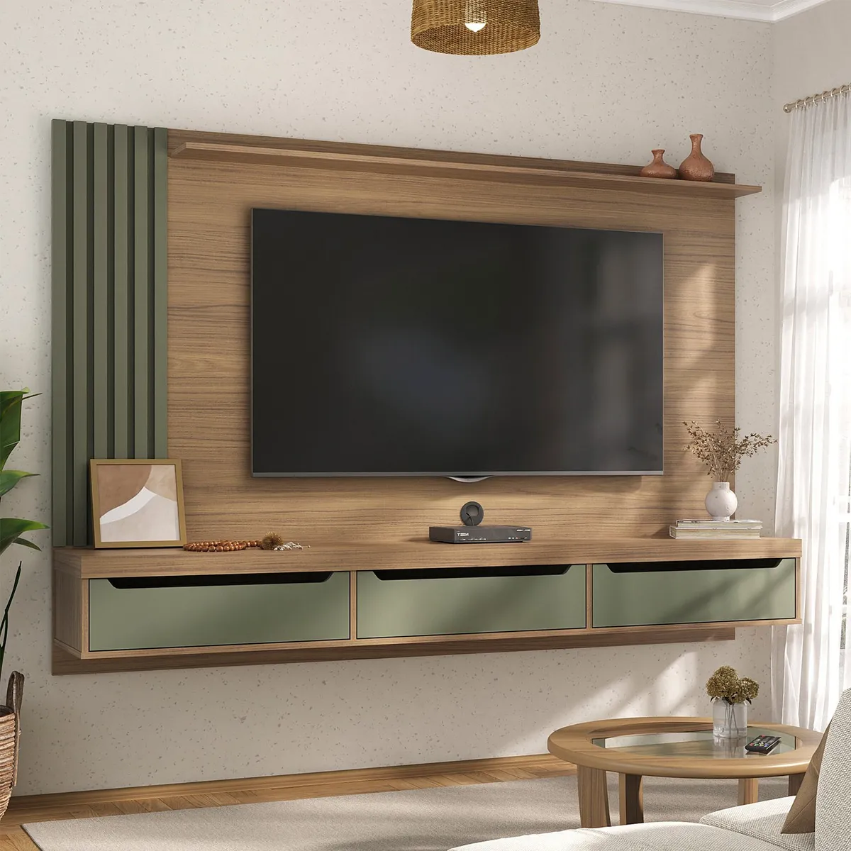 BERTOLINI - Mueble para TV 75" en MPD 200cm incluye soporte TV