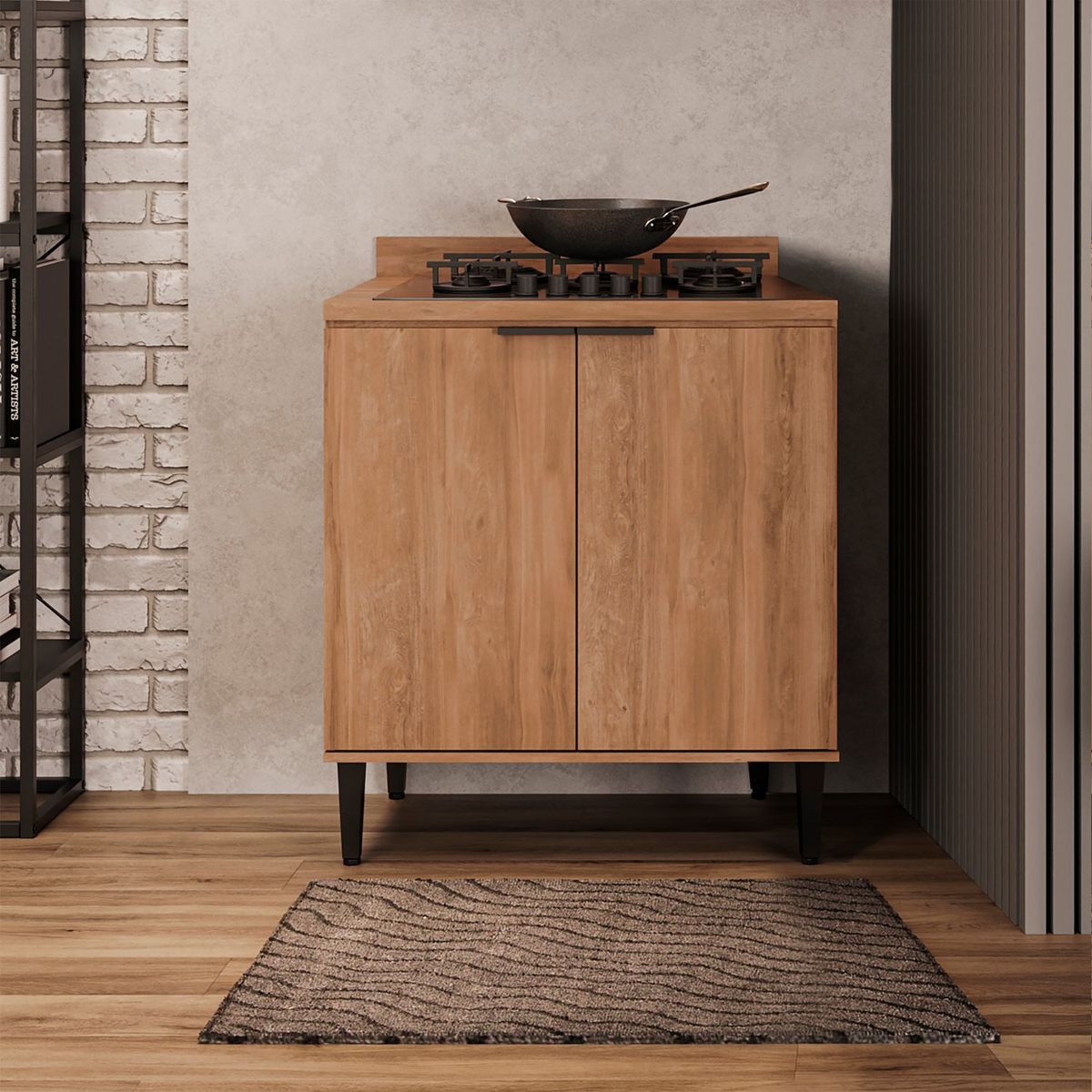 BERTOLINI - Mueble Inferior Bertolini De 80 cm Con Mesón En MDP.