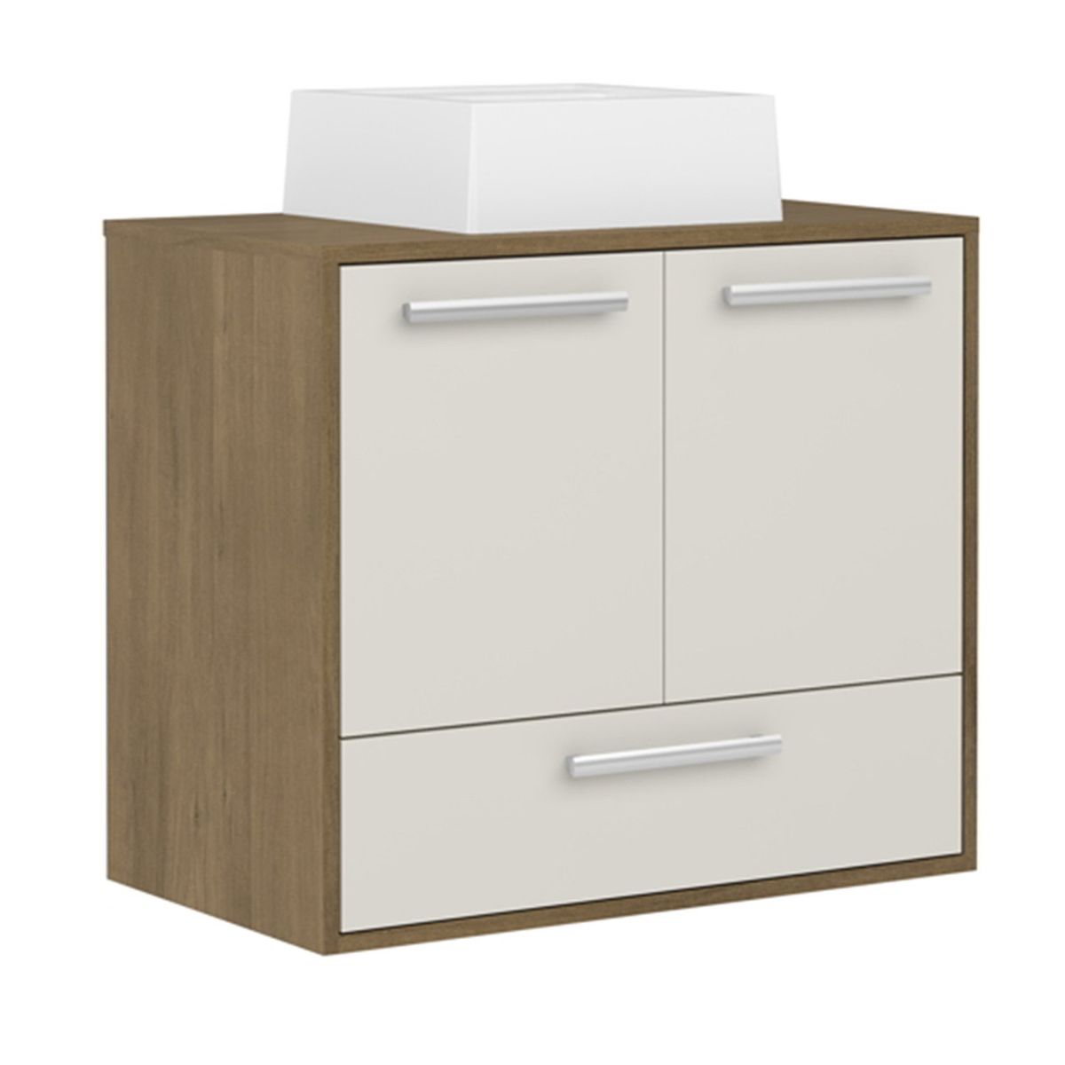 BERTOLINI - Mueble de baño de 70 cm en MDP Sin Lavamanos 2 Puertas 1 cajón