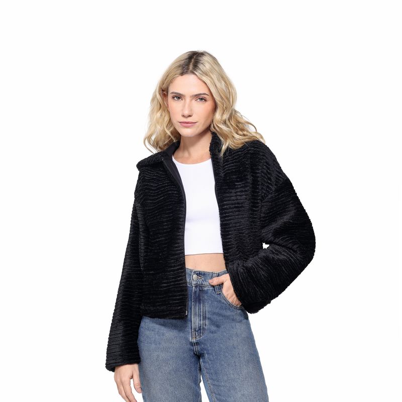 SYBILLA - Chaqueta Mujer Efecto pelo Relaxed fit Sybilla