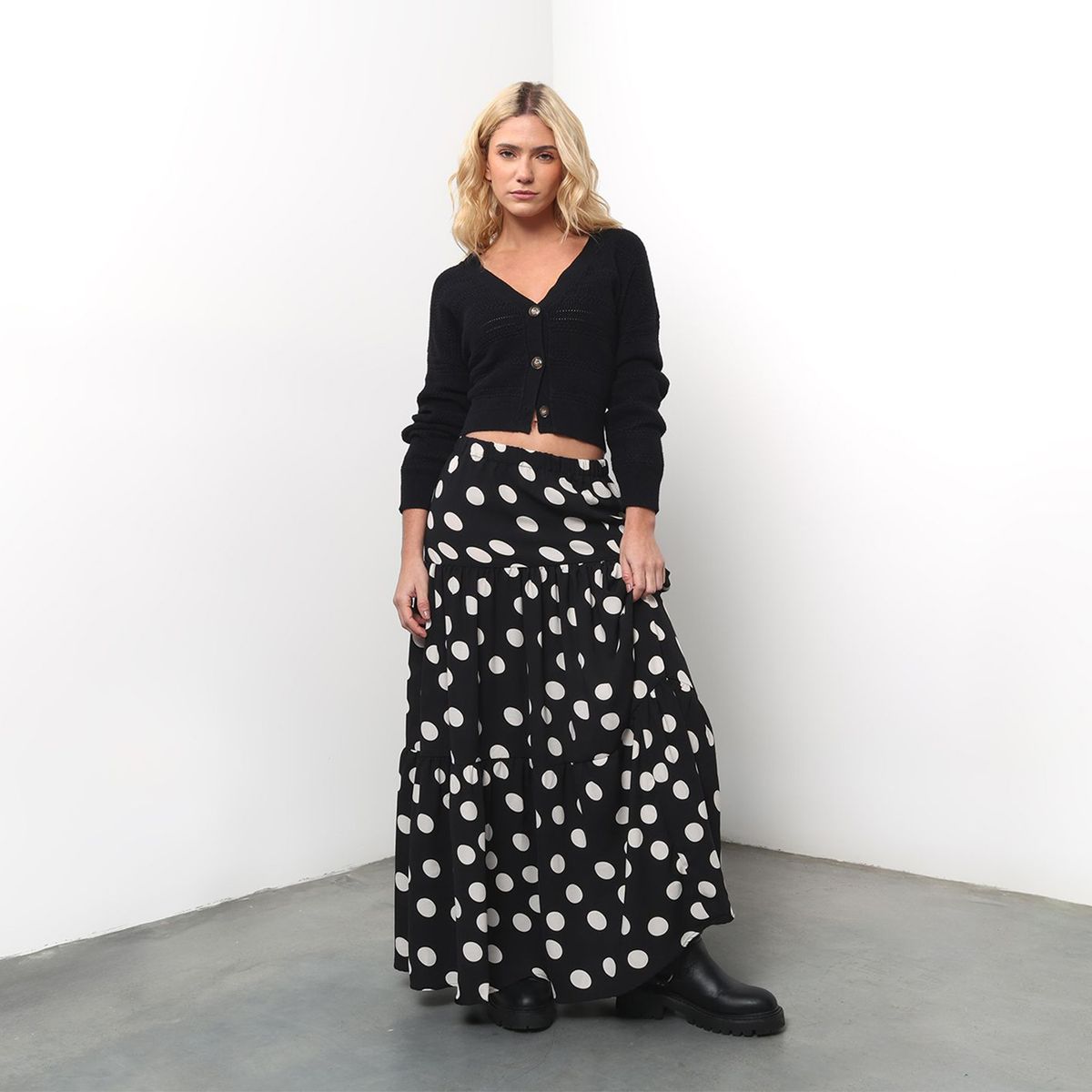 SYBILLA - Falda Maxi Mujer con Puntos Sybilla 