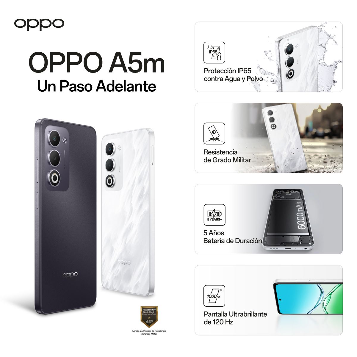 OPPO - Celular OPPO A5m RAM 8+ 8 GB|Cámara principal 50MP+2MP|Cámara frontal 5MP