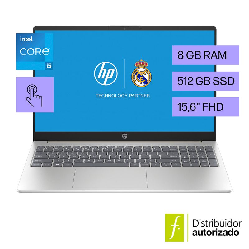 HP - Portátil HP | Intel Core i5 | 8 GB RAM | 512 GB SSD Almacenamiento| 15.6 pulgadas | Windows 11 Home | 15-fd0151la | Computador portátil