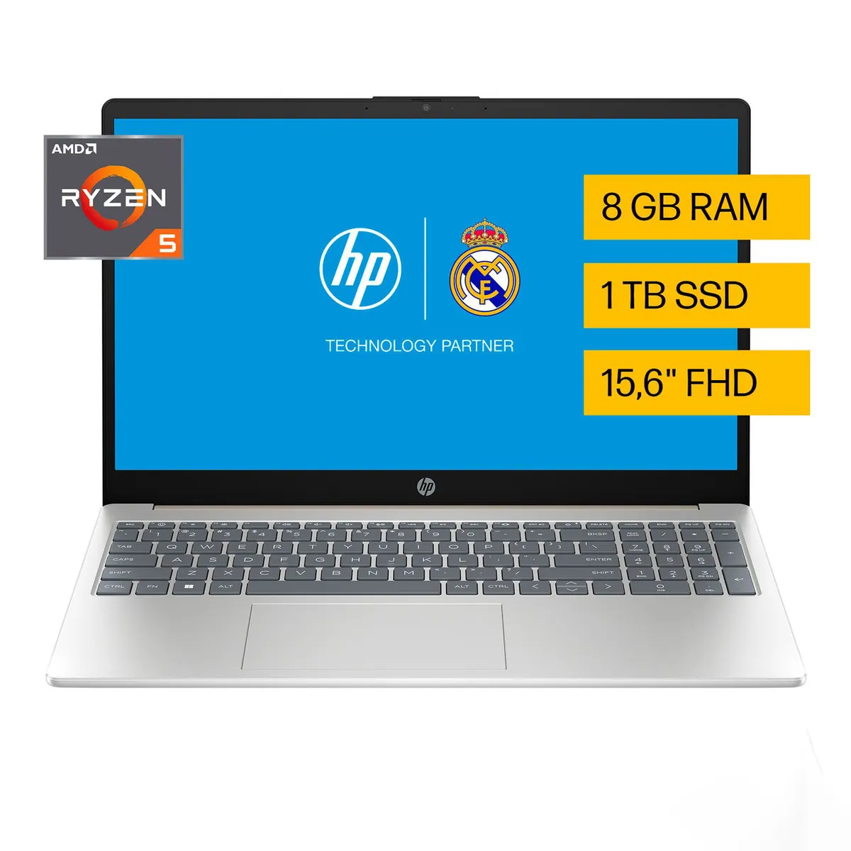 HP - Portátil HP |AMD Ryzen 5| 8 GB RAM | 1 TB SSD Almacenamiento| 15.6 pulgadas | Windows 11 Home |15-fc0260la | Computador portátil