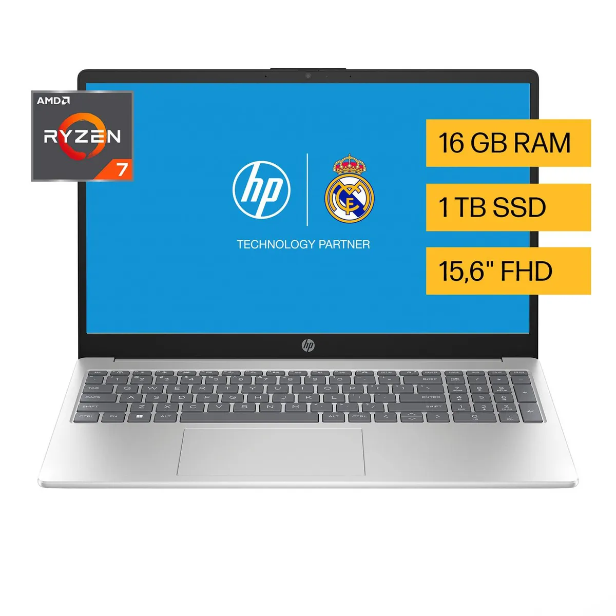 HP - Portátil HP | AMD Ryzen 7 | 16 GB RAM | 1 TB SSD Almacenamiento |Windows 11 | 15.6 pulgadas | 15-fc0276la | Computador portátil