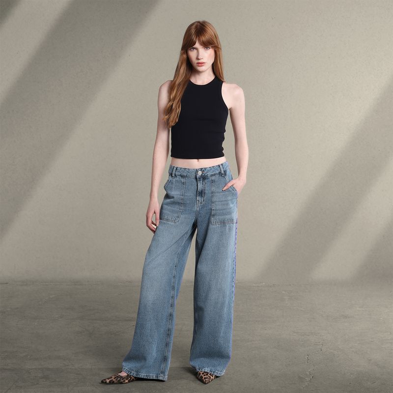 SYBILLA - Jean Wide leg Mujer Tiro bajo Sybilla 