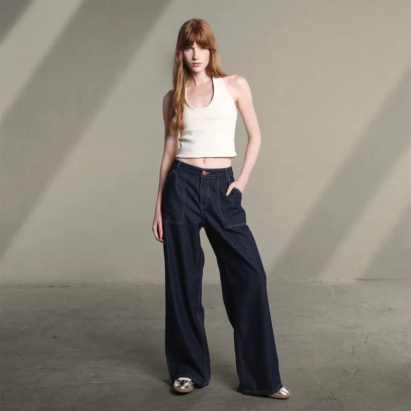 SYBILLA - Jean Wide leg Mujer Tiro bajo Sybilla 