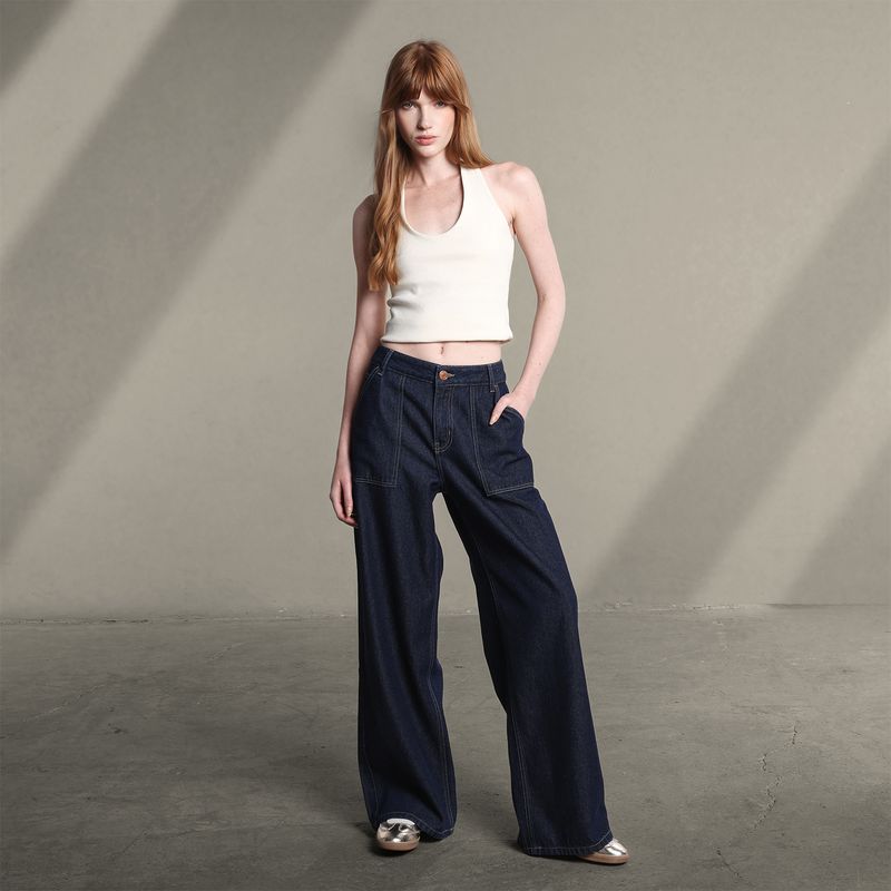 SYBILLA - Jean Wide leg Mujer Tiro bajo Sybilla 