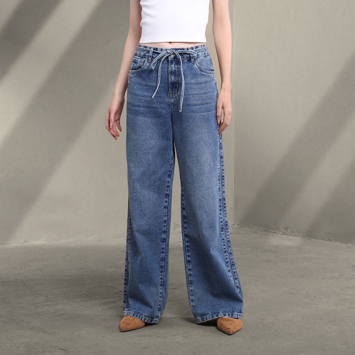 SYBILLA - Jean Wide leg Mujer Tiro medio Sybilla