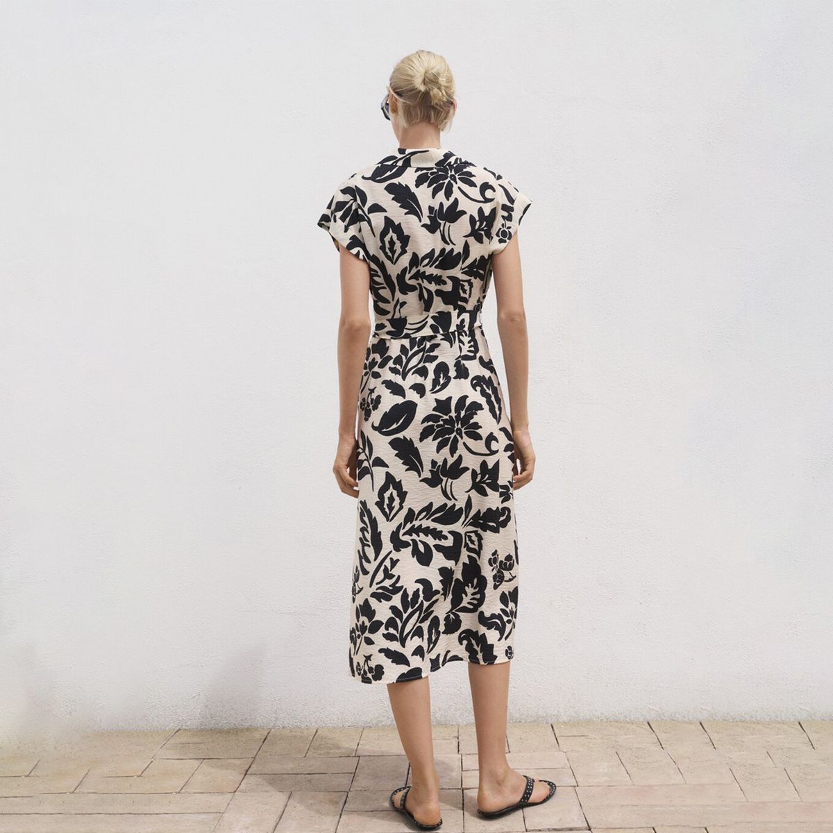 MANGO - Vestido Medio con Flores para Mujer Mango