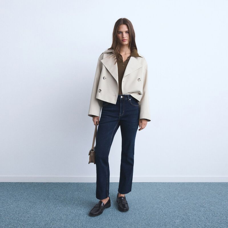 MANGO - Jean Flare Mujer Tiro medio Mango