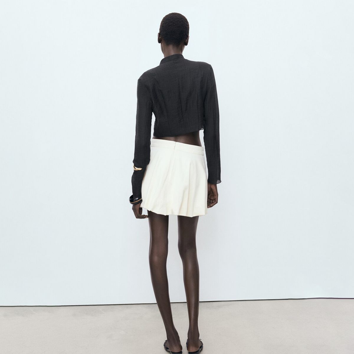 MANGO - Blusa Mujer Con transparencia Manga larga Mango