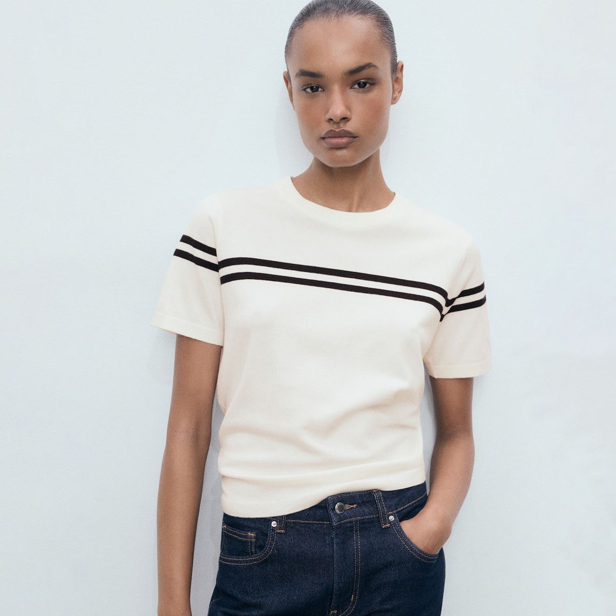 MANGO - Saco Mujer de Rayas Mango