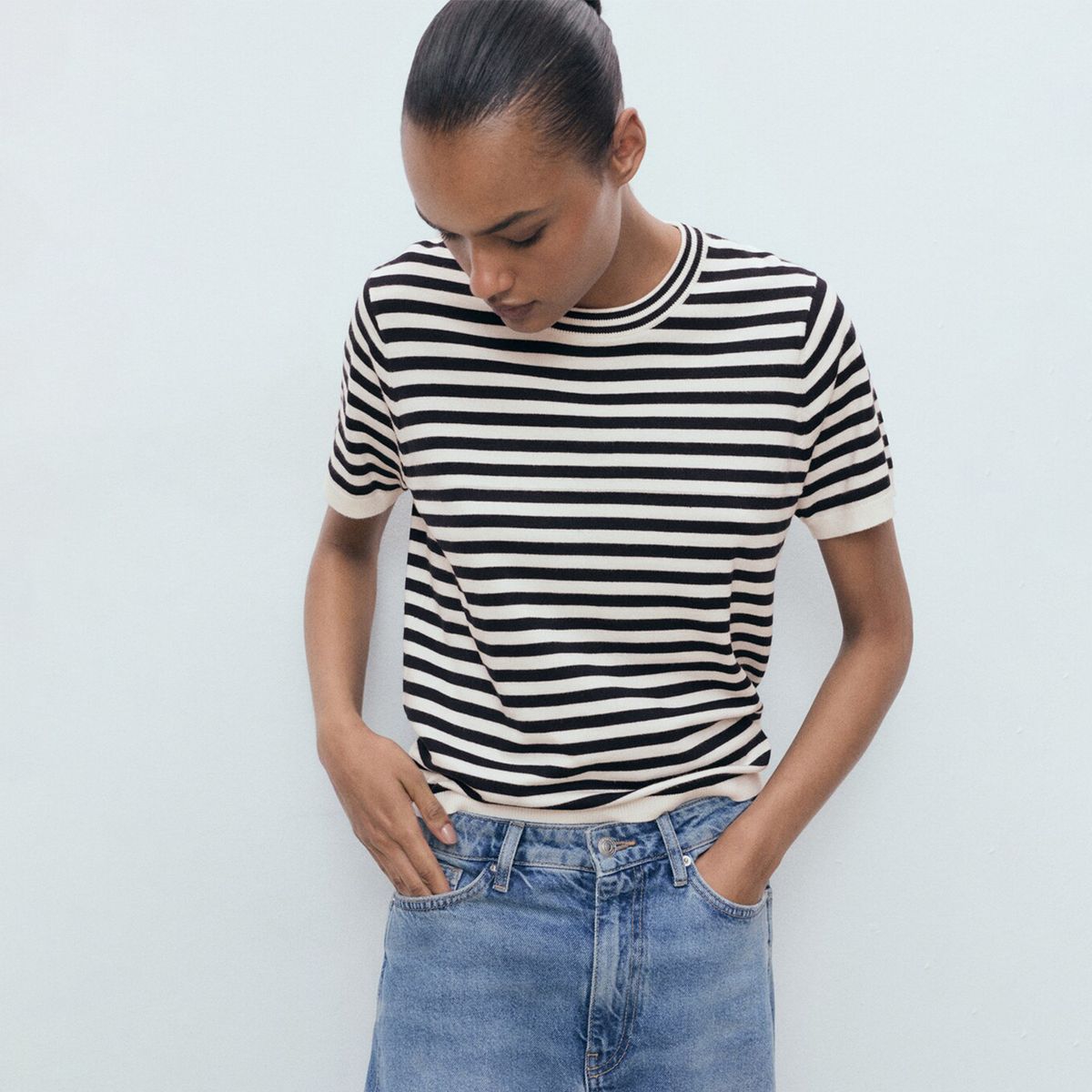 MANGO - Saco Mujer de Rayas Mango