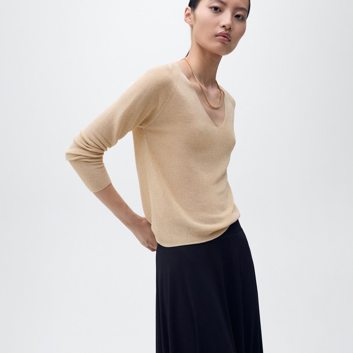 MANGO - Saco Mujer Brillante Mango