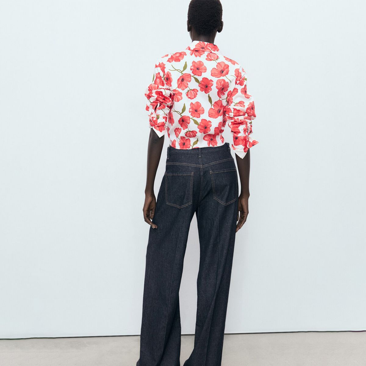 MANGO - Camisa Mujer con Flores Manga larga de Algodón Mango