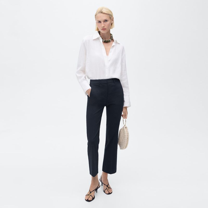 MANGO - Pantalón Recto Mujer Tiro medio Mango