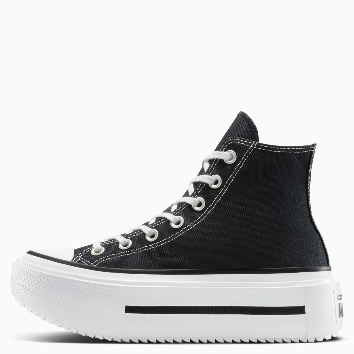 CONVERSE - Tenis Converse con plataforma Moda Chuck Taylor All Star Lift Double Stack Unisex Negros