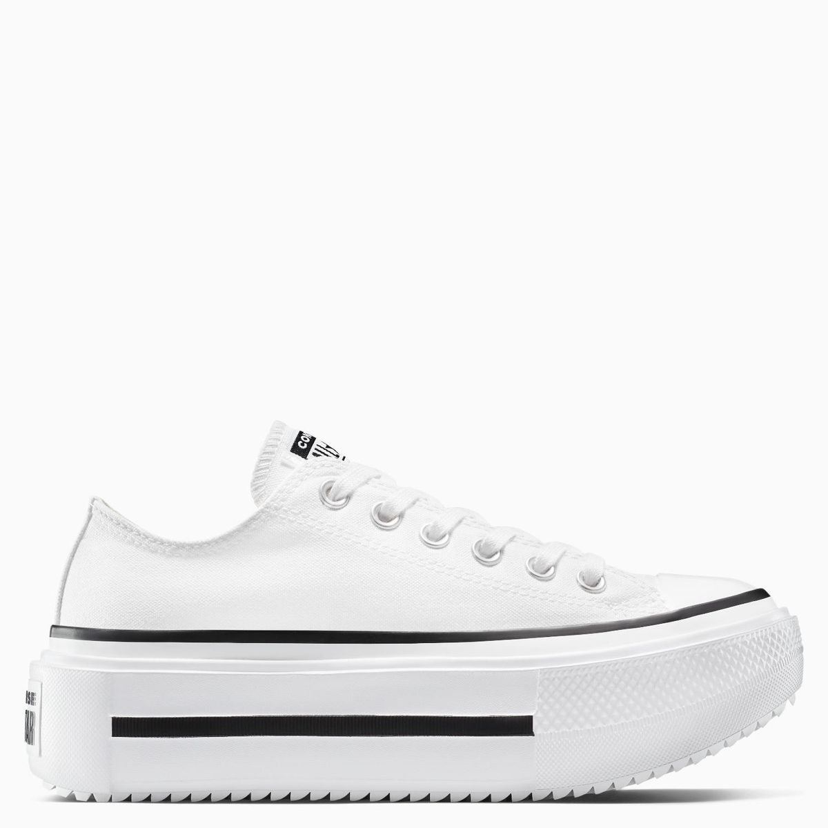 CONVERSE - Tenis Converse con plataforma Moda Chuck Taylor All Star Lift Double Stack Unisex Blancos