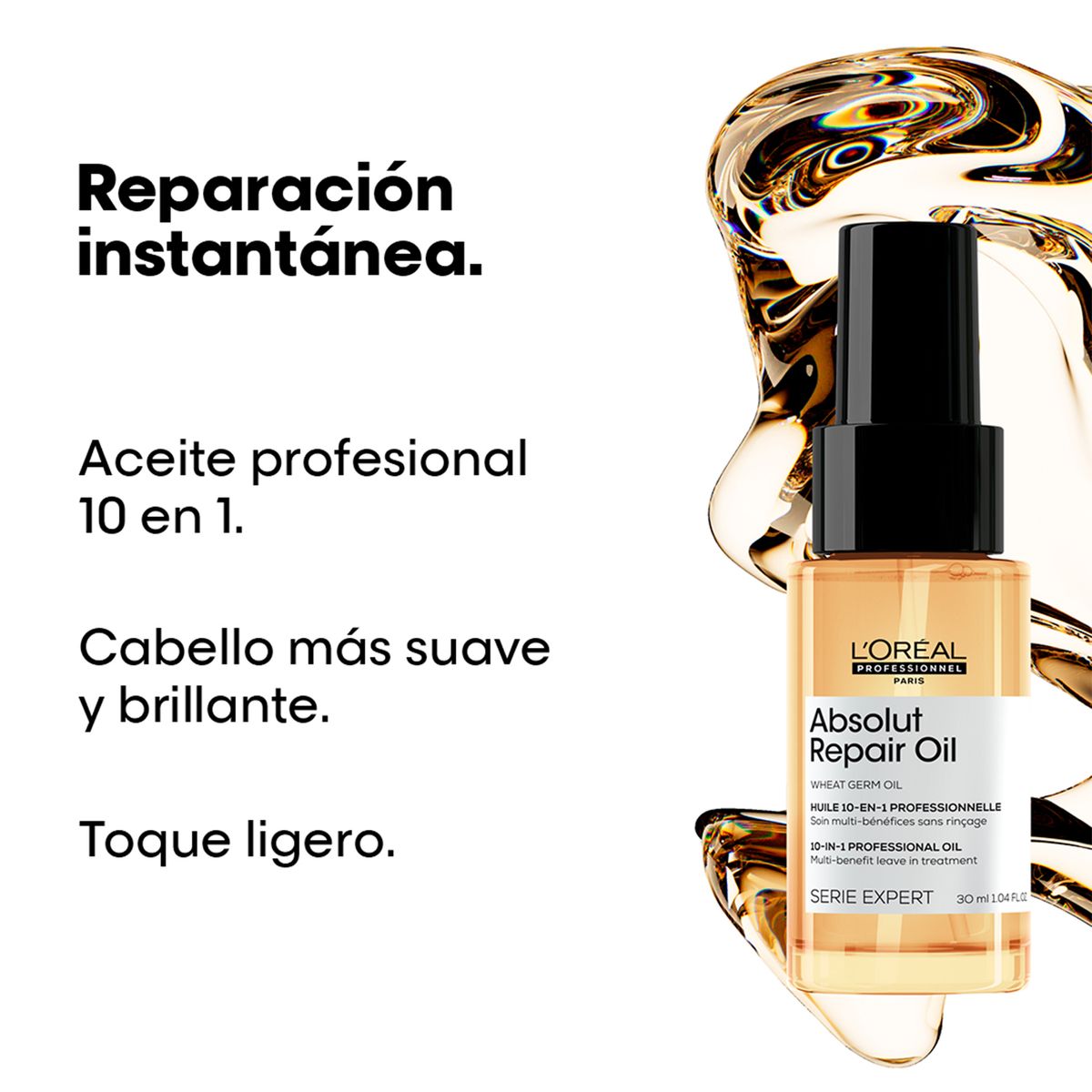 LOREAL PROFESSIONNEL - Aceite capilar LOREAL PROFESSIONNEL Spray Absolut Repair 10 en 1 Cabello Dañado Otros 30 ml