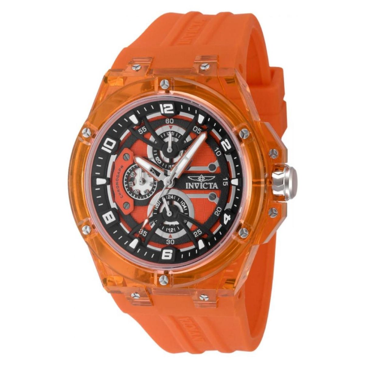 INVICTA - Reloj Invicta Hombre Invicta Racing . Reloj Silicona Naranja