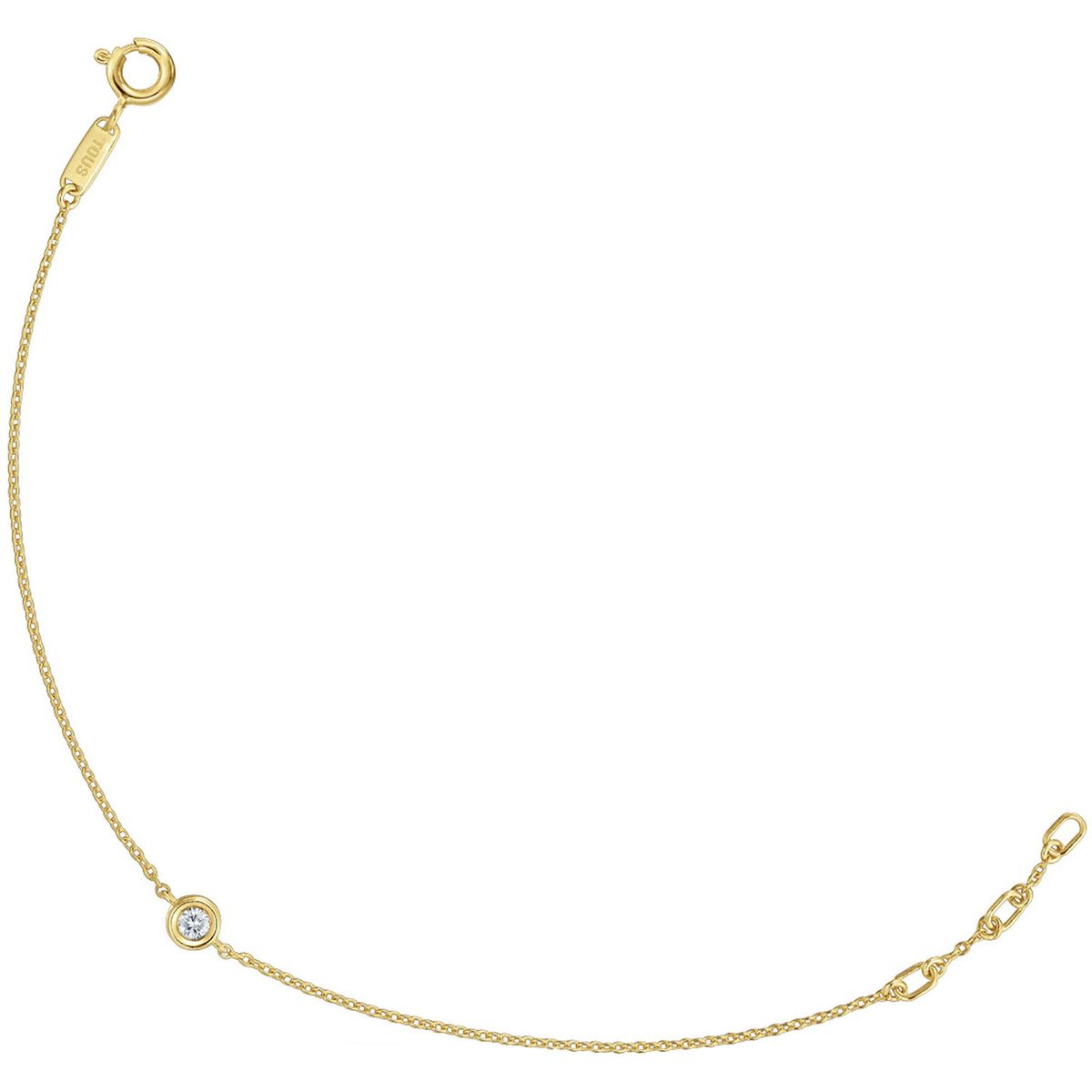 TOUS - Pulsera cadena con baño de oro 18 kt sobre plata y diamante creado en laboratorio Line LGD