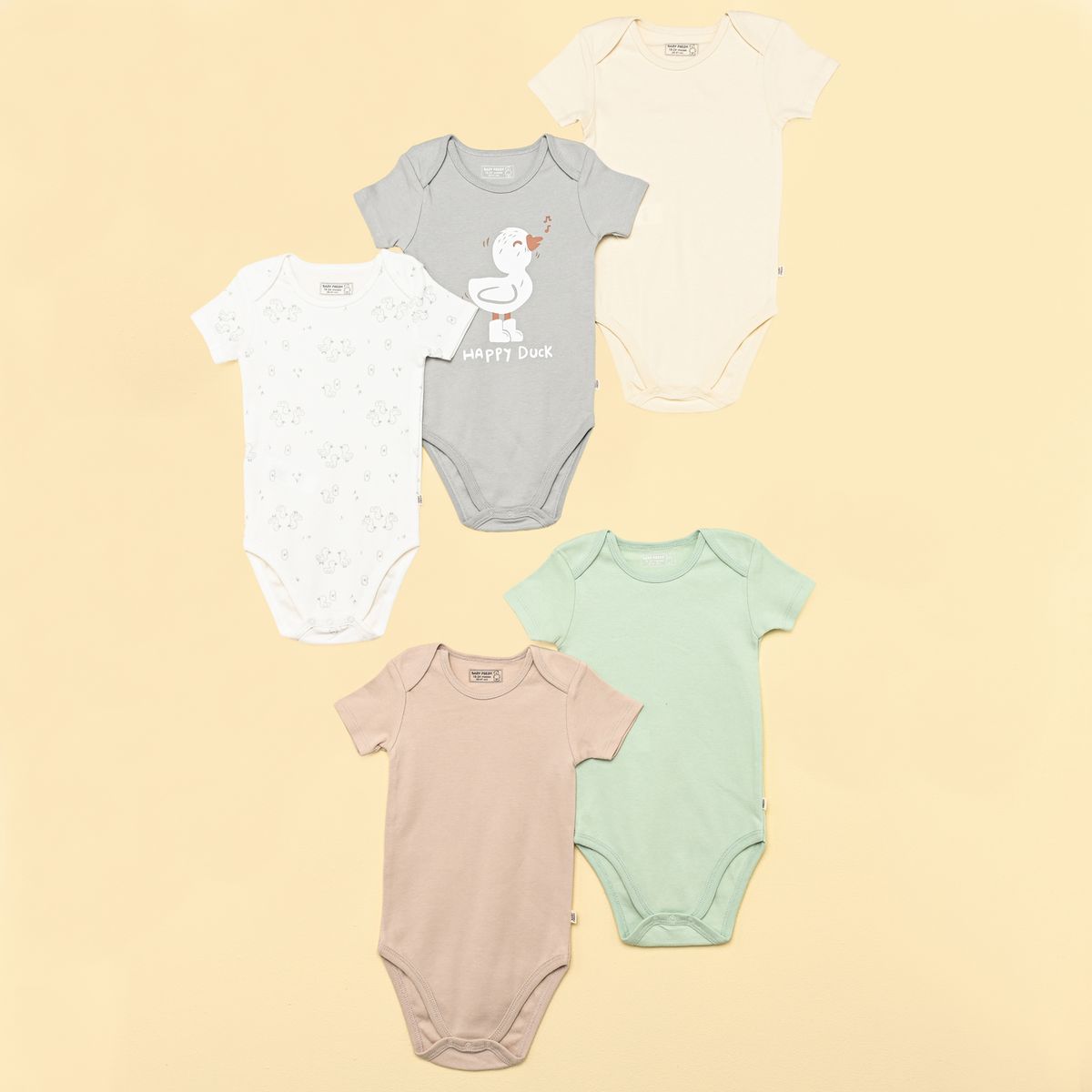 BABY FRESH - Bodies para Unisex bebé Pack de 5 unidades Manga corta de Algodón Baby Fresh