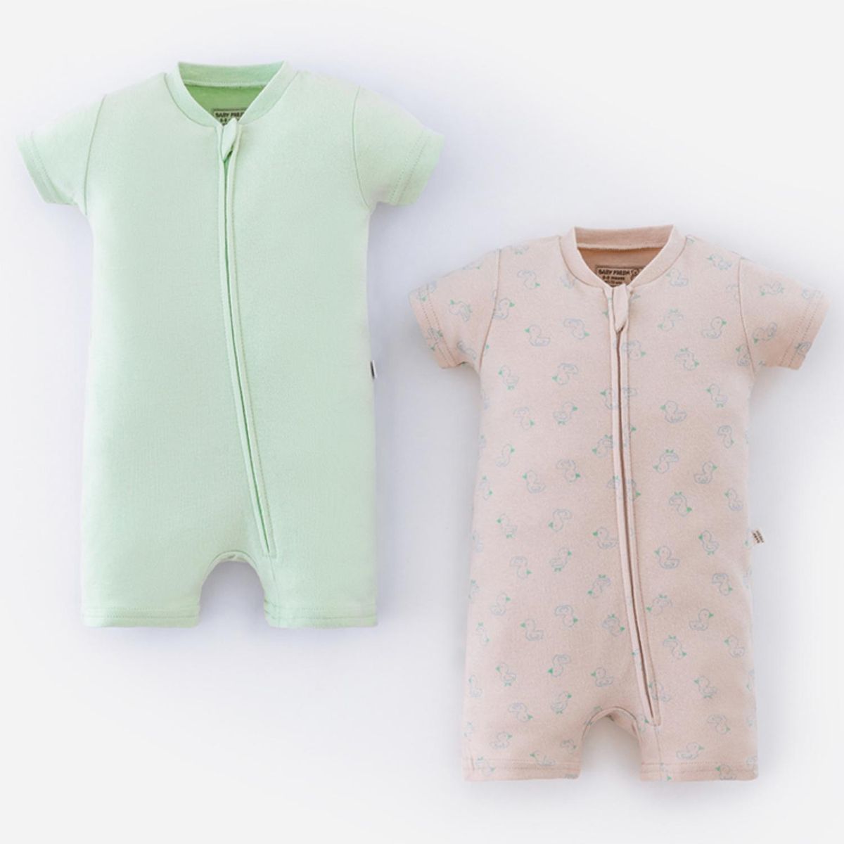 BABY FRESH - Pijama Con cierre para Unisex bebés (0 a 2 años) Pack de 2 unidades Tiro medio de Algodón Baby Fresh