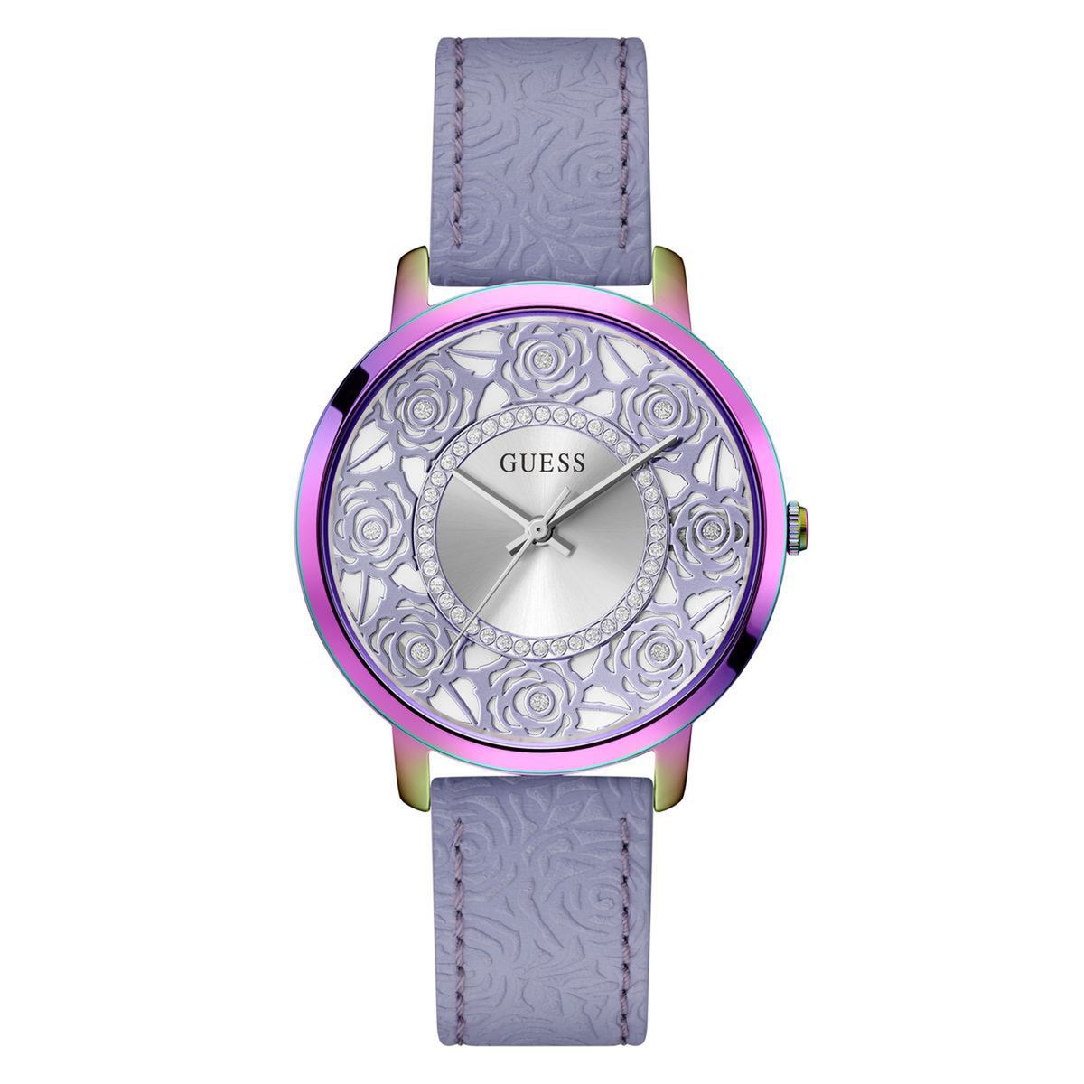 GUESS - Reloj Guess Mujer Dahlia. Reloj Cuero Púrpura GW0529L4