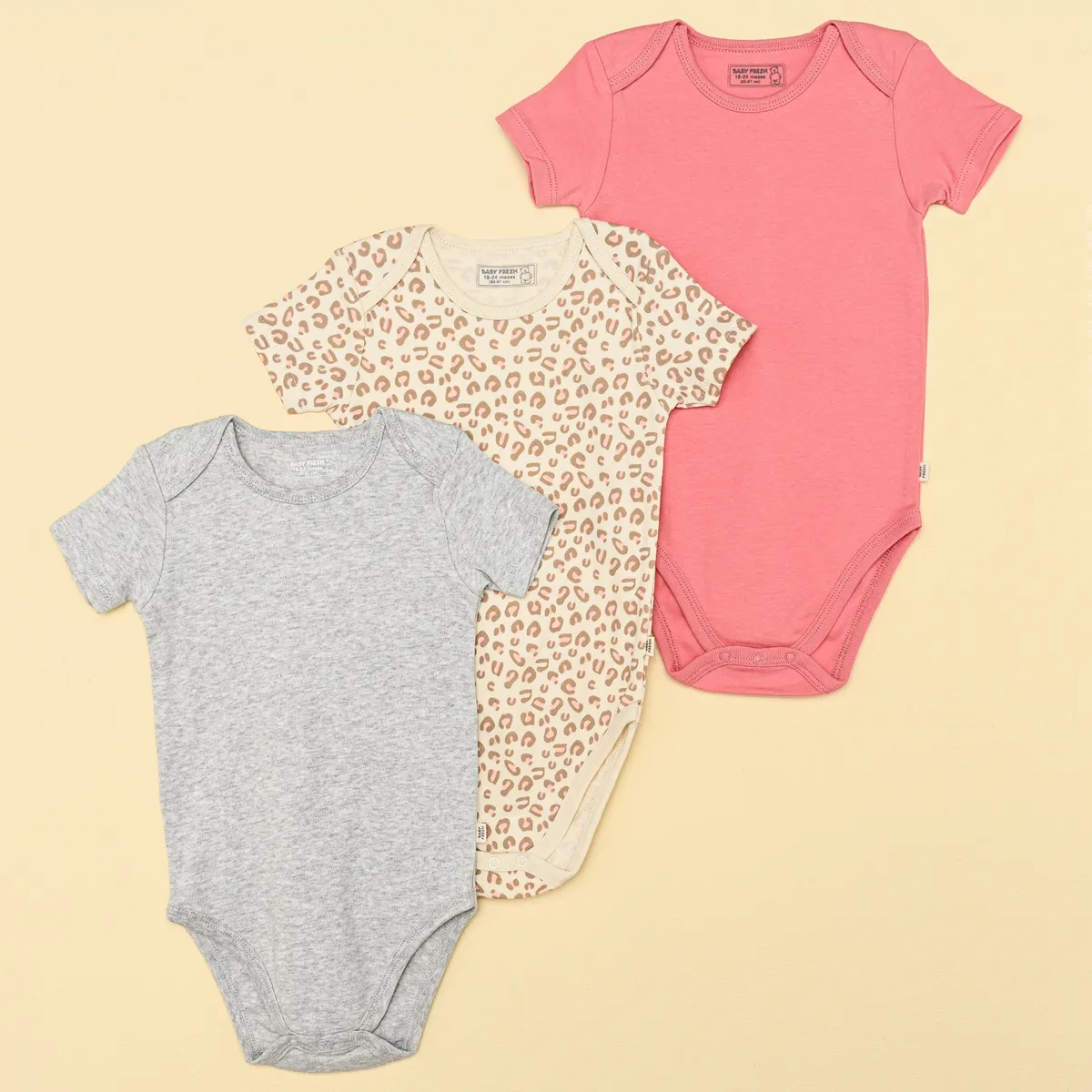 BABY FRESH - Bodies para Bebé niña Pack de 3 unidades de Algodón Baby Fresh