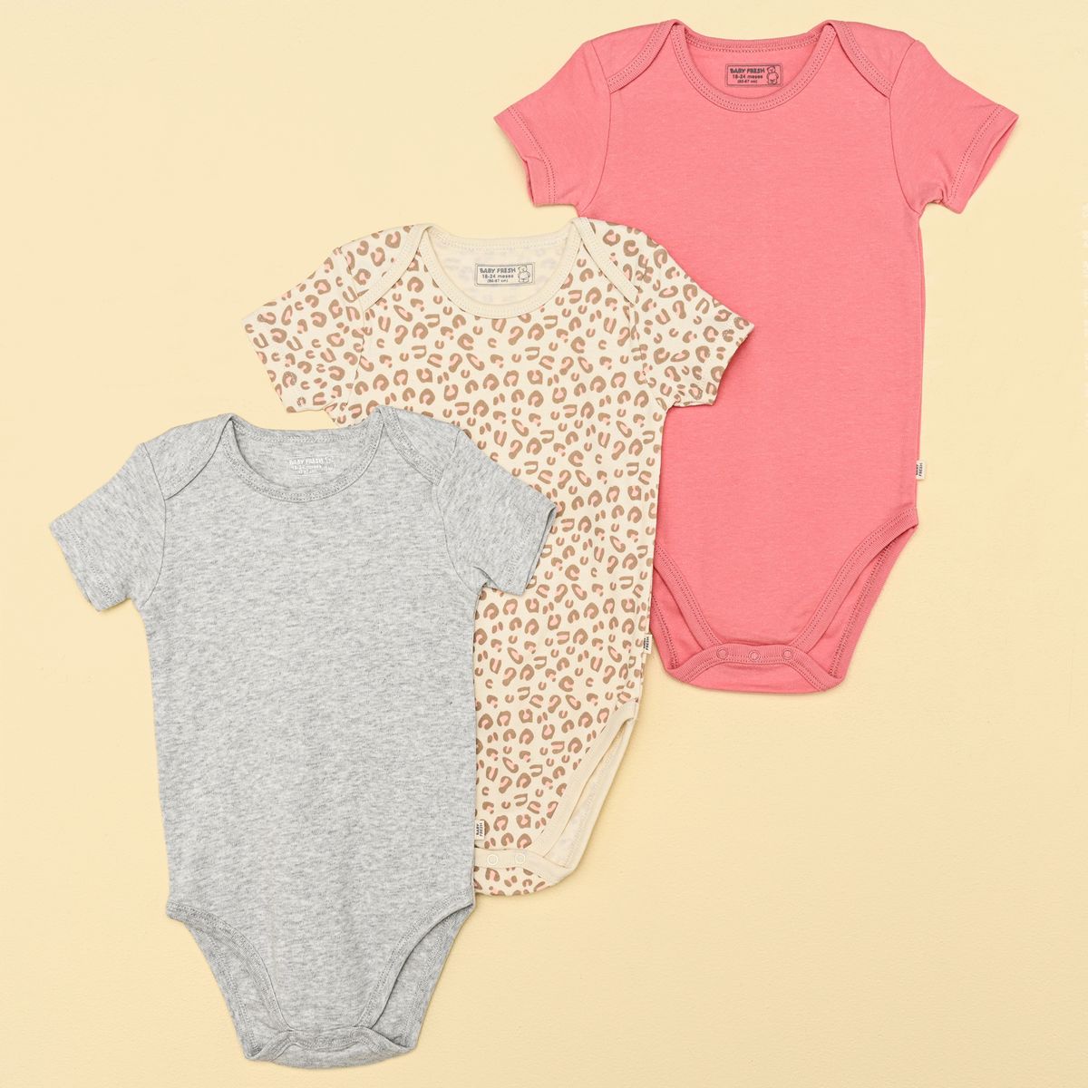BABY FRESH - Bodies para Bebé niña Pack de 3 unidades de Algodón Baby Fresh