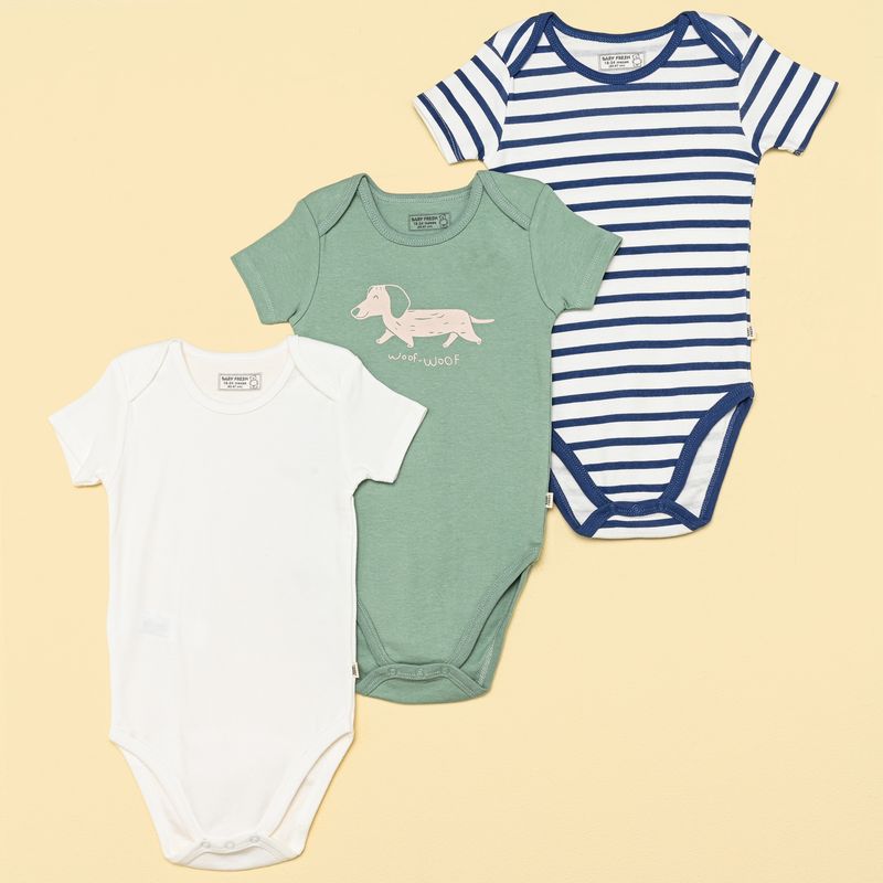 BABY FRESH - Bodies para Bebé niño Pack de 3 unidades Manga corta de Algodón Baby Fresh