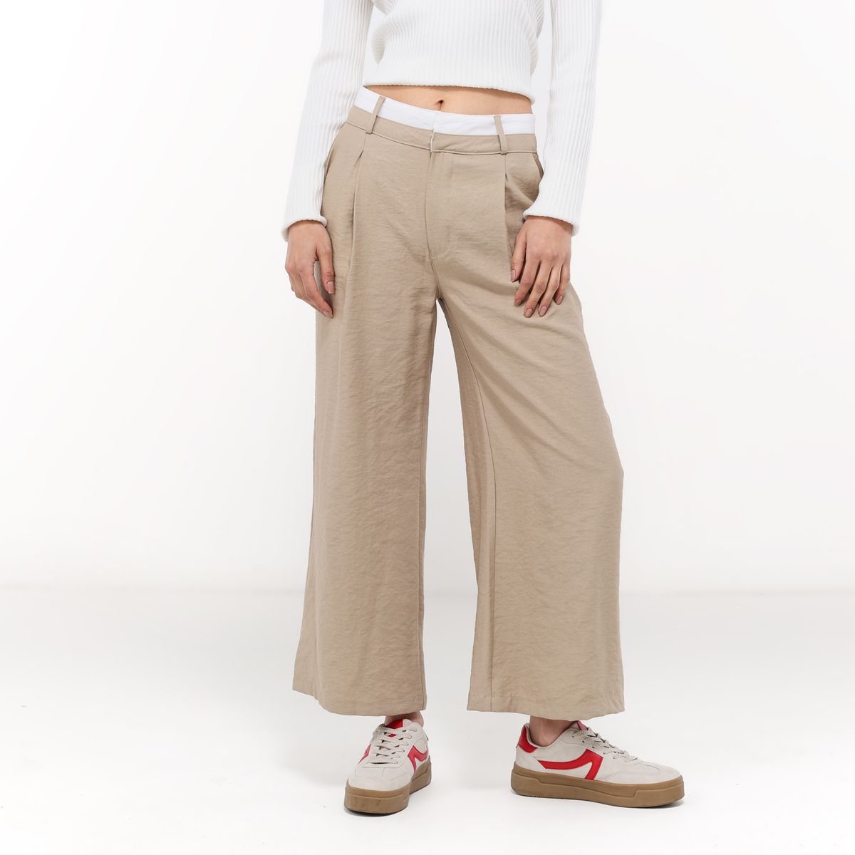 SYBILLA - Pantalón Recto Mujer Tiro alto Sybilla