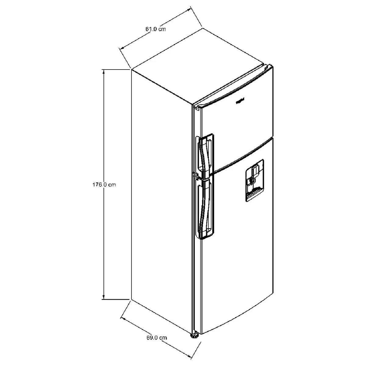 WHIRLPOOL - Nevera Congelador superior Whirlpool 305 lt Netos WRW32CKTMG