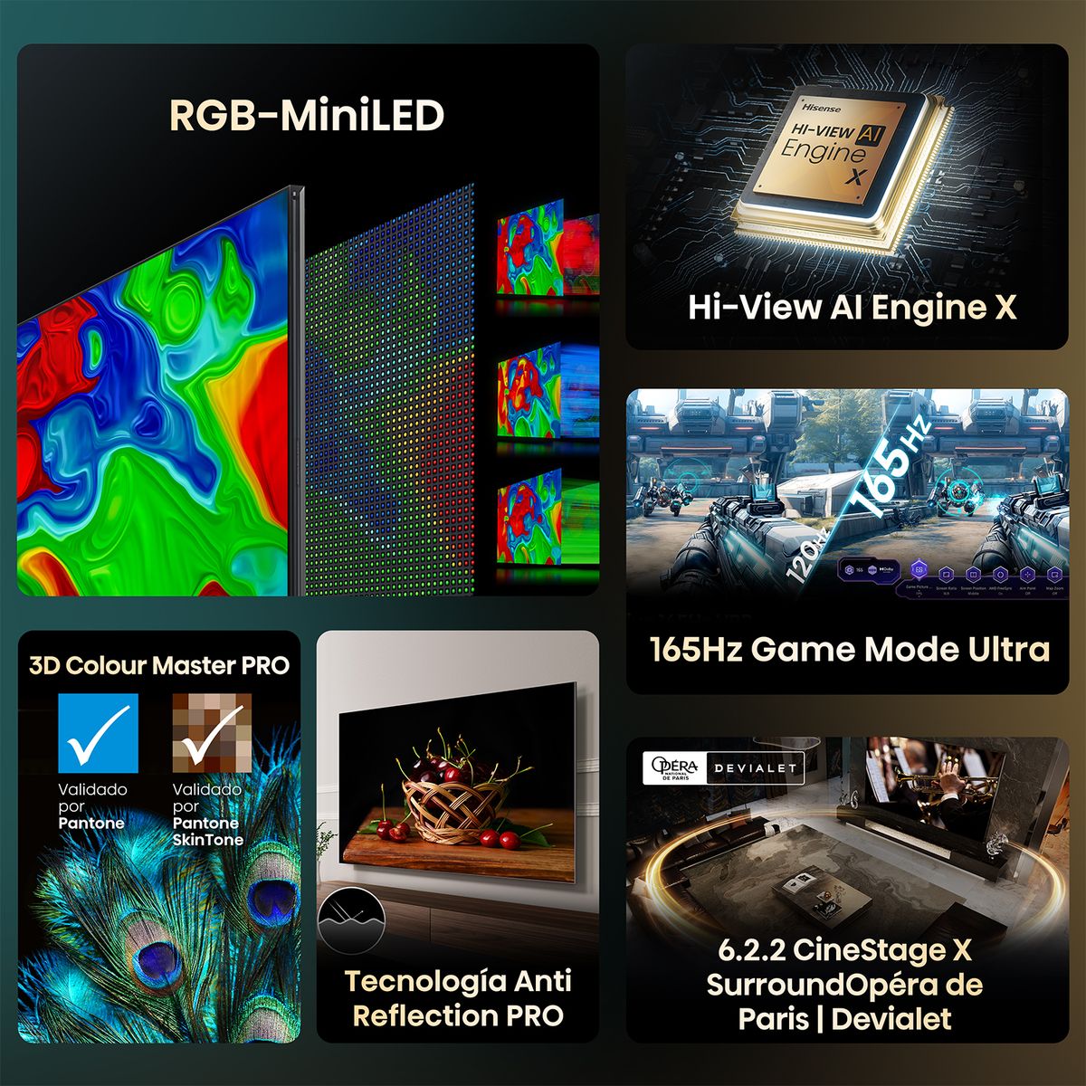 HISENSE - Televisor | Hisense | 116 pulgadas | 4K UHD | RGB-MiniLED ULED 165Hz  | 116 UX