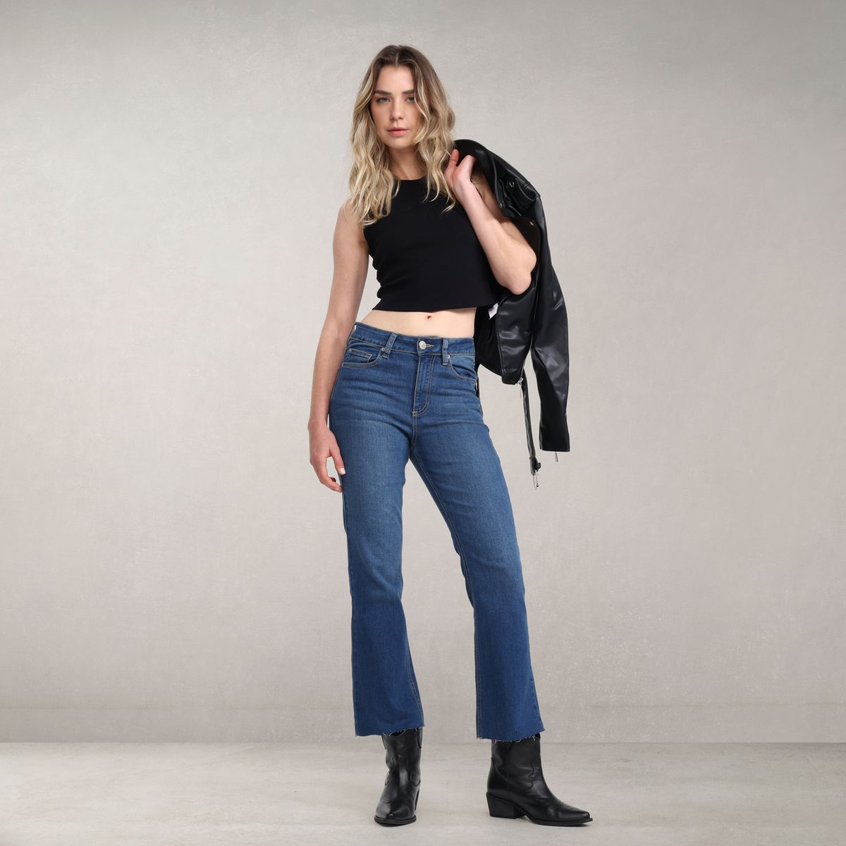 DENIMLAB - Jean Skinny Mujer Tiro alto de Algodón Denimlab