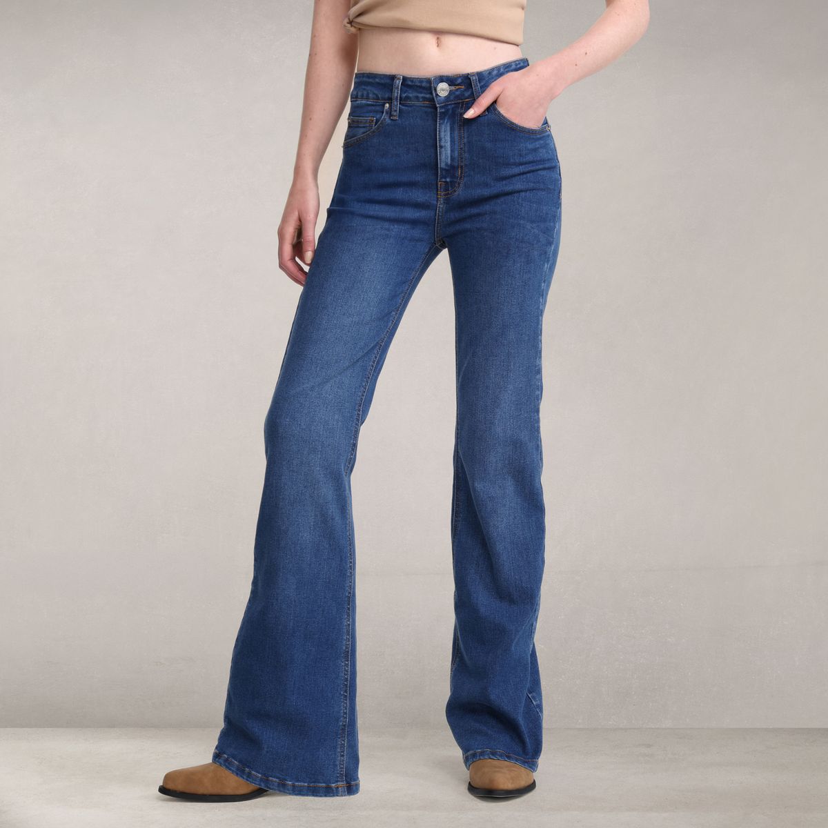 DENIMLAB - Jean Flare Mujer Tiro alto Denimlab