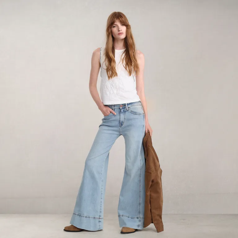 Jean Wide leg Mujer Tiro bajo Denimlab