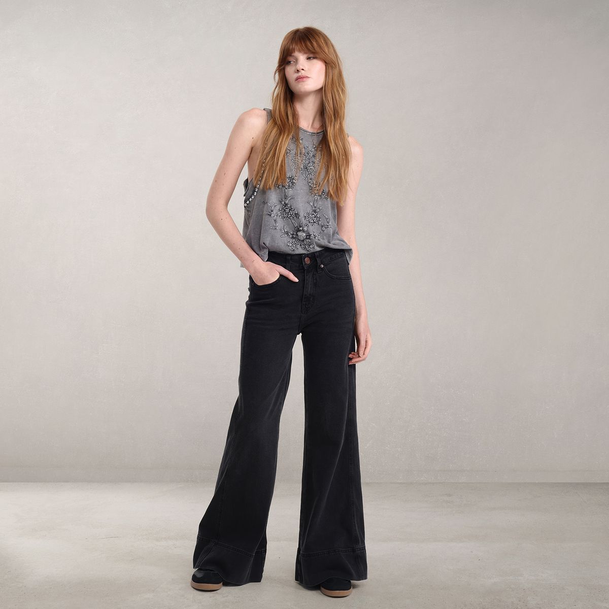 DENIMLAB - Jean Wide leg Mujer Tiro bajo Denimlab 