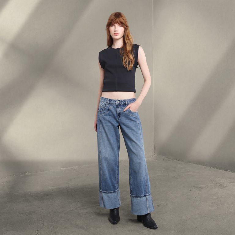 Jean Wide leg Mujer Tiro bajo Denimlab