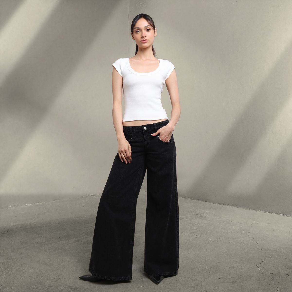 DENIMLAB - Jean Wide leg Mujer Tiro bajo Denimlab 