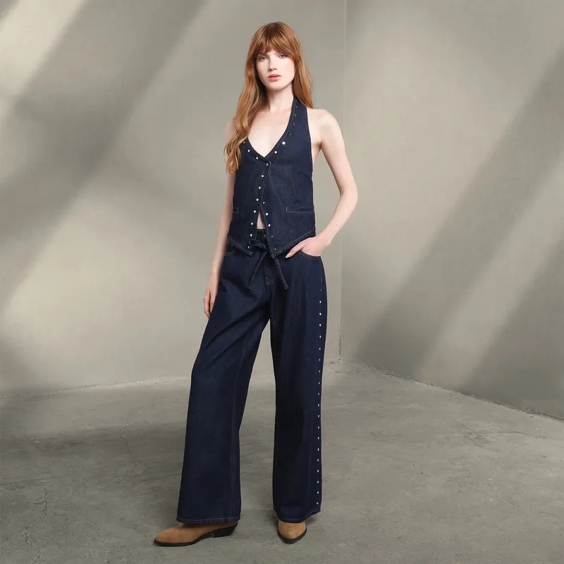 DENIMLAB - Jean Wide leg Mujer Tiro bajo Denimlab