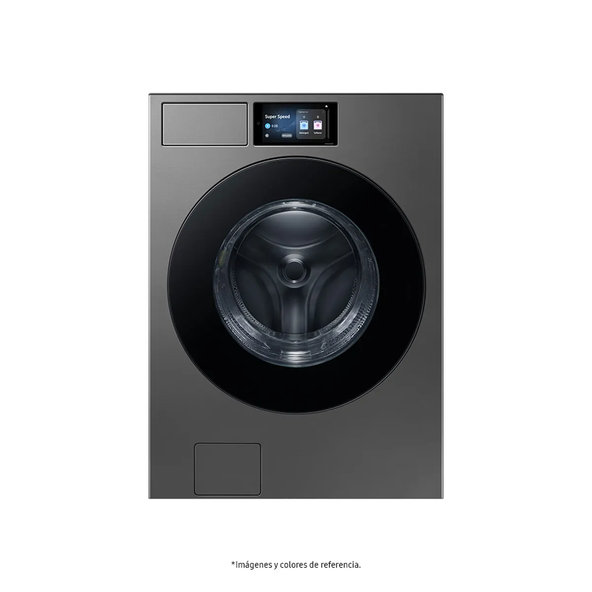 SAMSUNG - Lavadora Samsung Carga Frontal 26 Kg WF90F26ADSCO | Pantalla Táctil LCD 7"| Dispensador Automático Jabón y Suavizante| Lavado Inteligente: Tecnología AI Wash