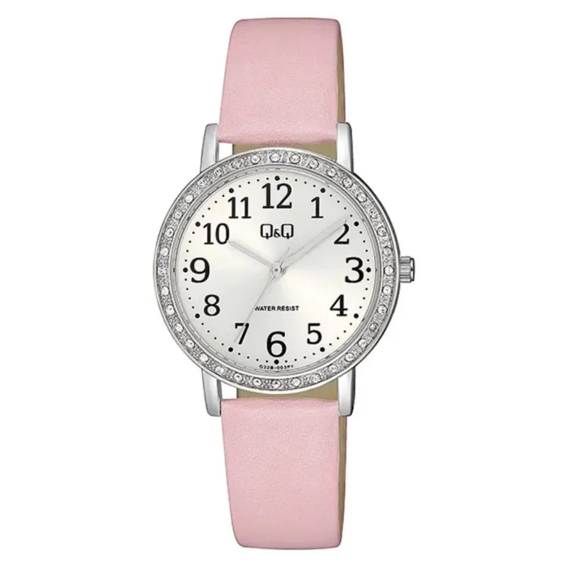 Q&Q - Reloj Q&Q Mujer ACUATICO  . Reloj Cuero Rosado