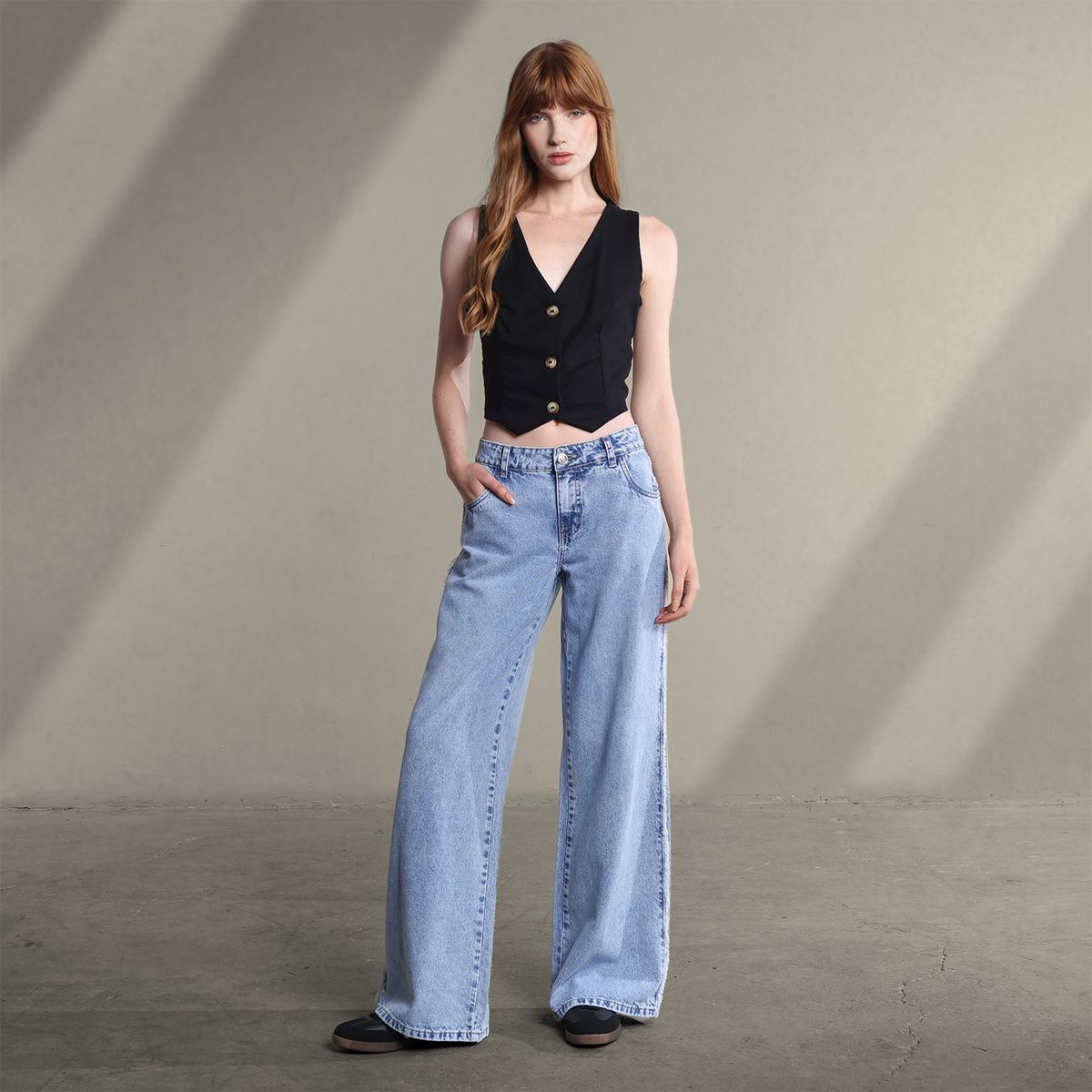 SYBILLA - Jean Wide leg Mujer Tiro bajo Sybilla 