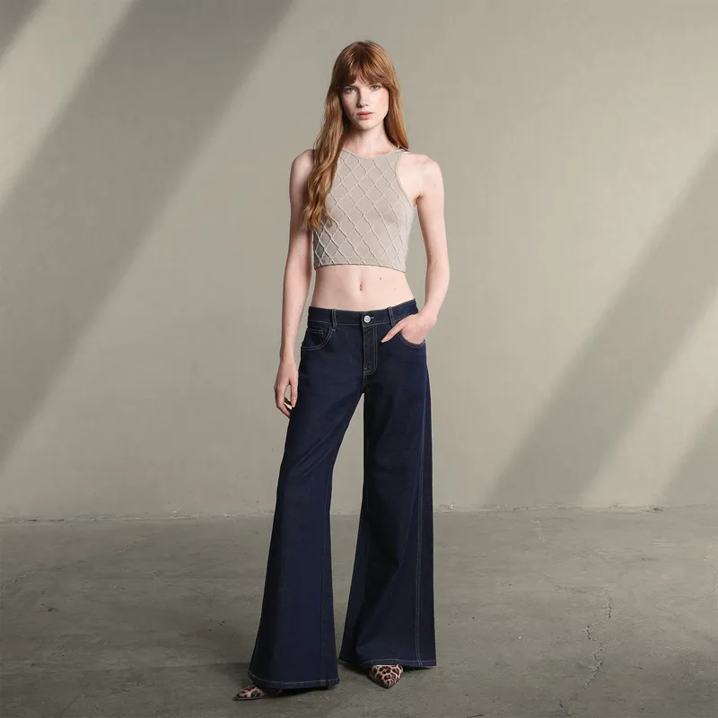 SYBILLA - Jean Super Wide leg Mujer Tiro bajo Sybilla 