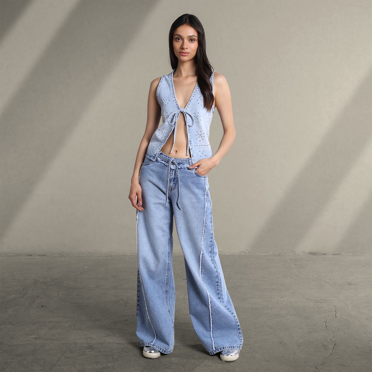 SYBILLA - Jean Wide leg Mujer Tiro bajo Sybilla